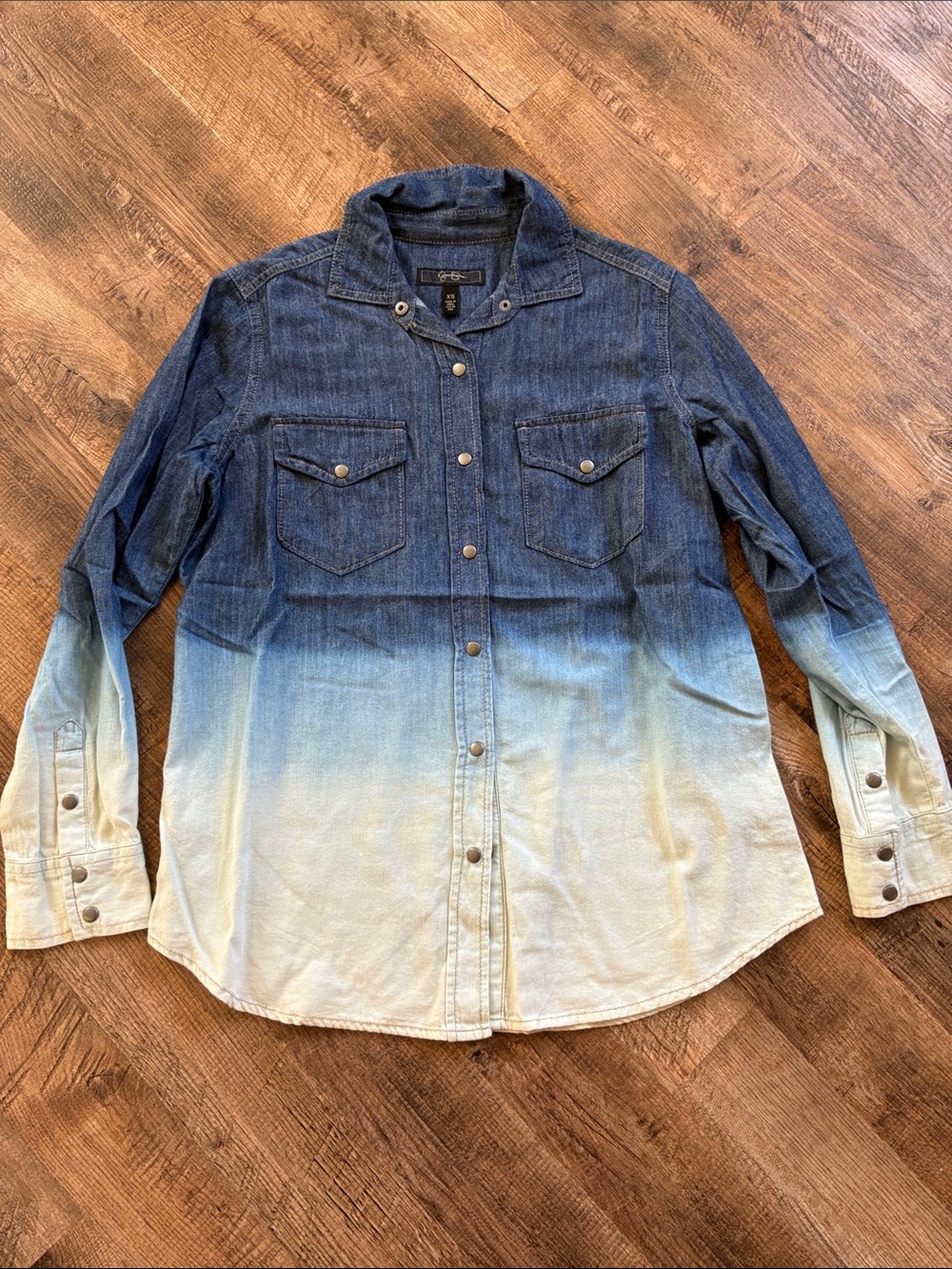 Jessica Simpson Ombre Chambray Button-Down Shirt